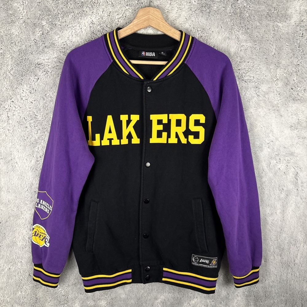 LA Lakers Mens Official NBA Basketball Varsity Basketball Button Jacket Medium